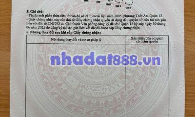 Bán nhà hẻm trần thị cờ quận 12 .80 8.5ty 
